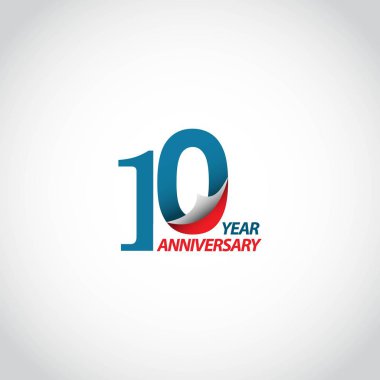10. Yıldönümü Vektör Şablonu Tasarım Çizimi
