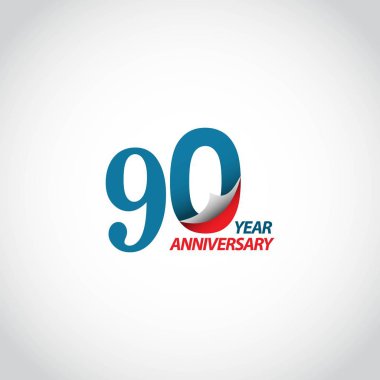 90 Yıl Yıldönümü Vektör Şablonu Çizimi