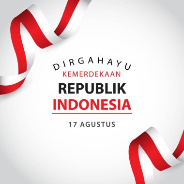 Mutlu Endonezya Bağımsız Gün Vektör Şablontasarım İllüstrasyon