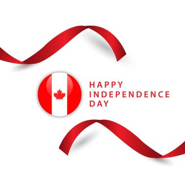 Happy Canada Bağımsız Gün Vektör Şablonu Tasarım İllüstrasyon