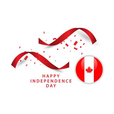 Happy Canada Bağımsız Gün Vektör Şablonu Tasarım İllüstrasyon