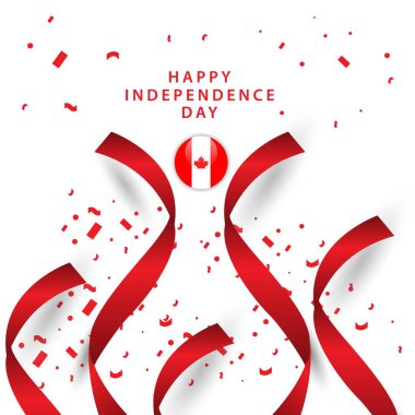 Happy Canada Bağımsız Gün Vektör Şablonu Tasarım İllüstrasyon