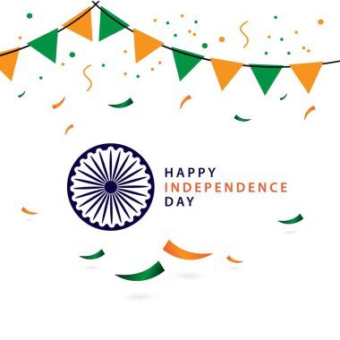 Mutlu Hindistan Bağımsızlık Günü Vektör Şablontasarım İllüstrasyon