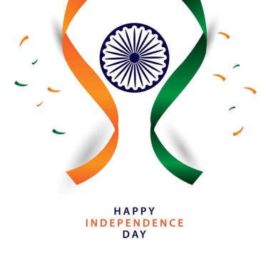 Mutlu Hindistan Bağımsızlık Günü Vektör Şablontasarım İllüstrasyon