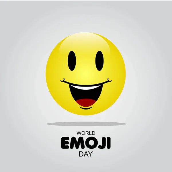 Día Mundial de Emoji Vector Plantilla Diseño Ilustración — Archivo Imágenes Vectoriales