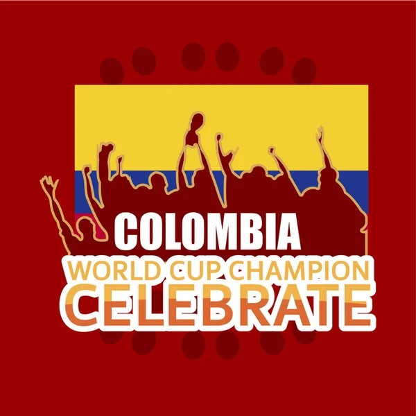 Colombia Campione del Mondo Celebrare Vector Template Design Illustrazione — Vettoriale Stock