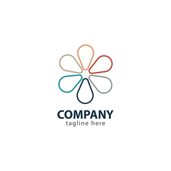 Разработка векторных шаблонов логотипа компании Flower Company — стоковый вектор