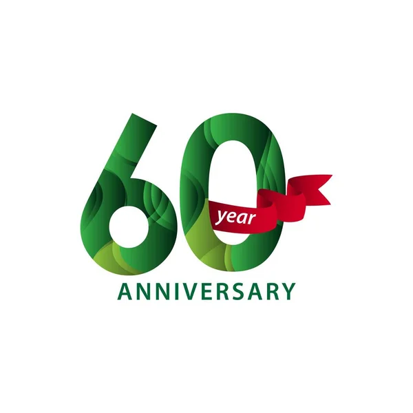 60 Aniversario Vector Plantilla Diseño Ilustración — Archivo Imágenes Vectoriales