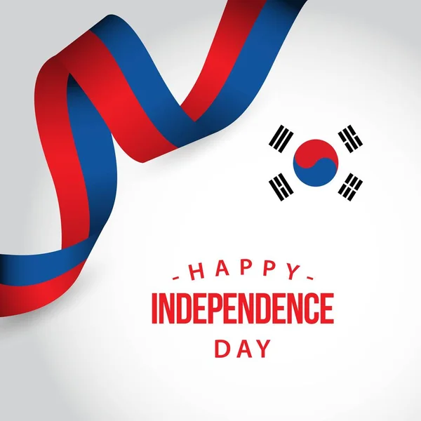 Šťastná Korejská republika nezávislý den vektor návrh šablony obrázek — Stockový vektor