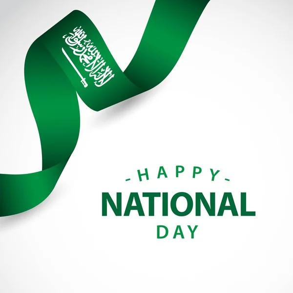Feliz Arábia Saudita Dia Independente Modelo de Vetor Ilustração Design — Vetor de Stock