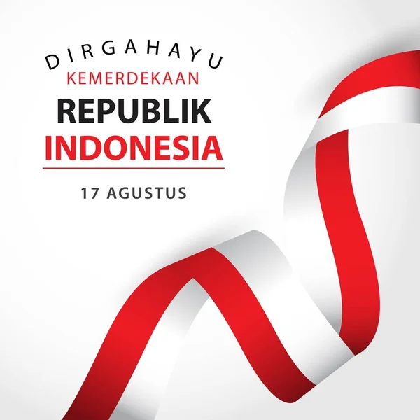 Happy Indonesia niezależne dzień wektor szablon projekt ilustracja — Wektor stockowy