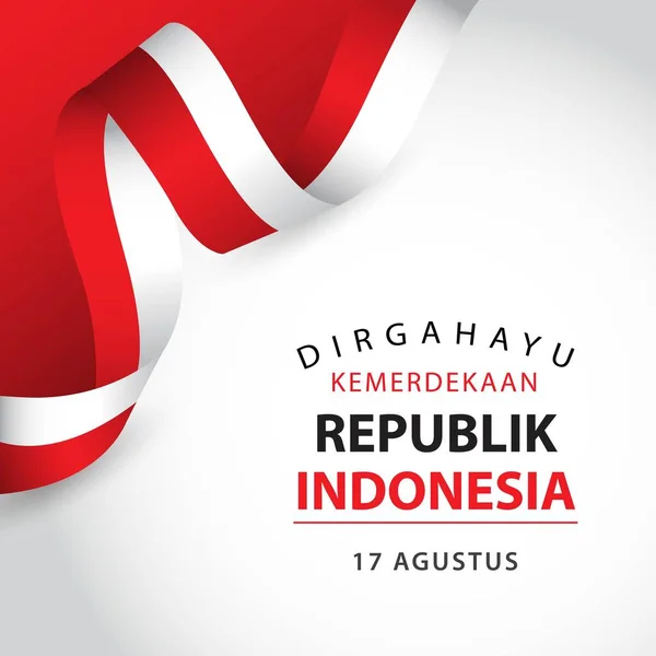 Ilustrasi Rancangan Templat Hari Independen Indonesia Happy Indonesia - Stok Vektor