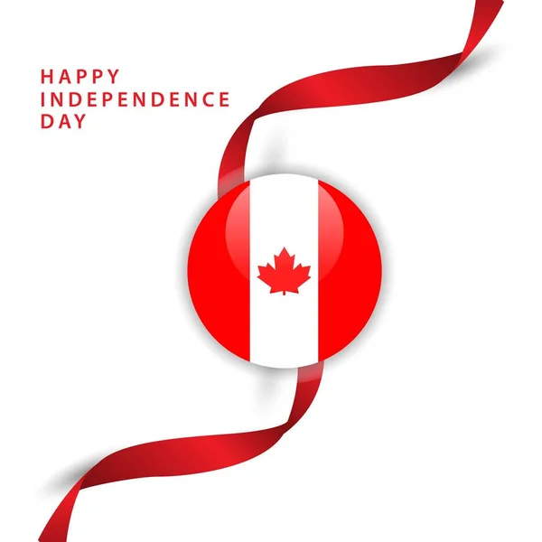 快乐加拿大独立日矢量模板设计插图 — 图库矢量图片