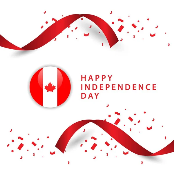 快乐加拿大独立日矢量模板设计插图 — 图库矢量图片