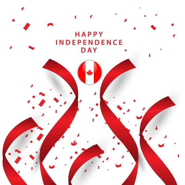 Ilustración de diseño de plantillas vectoriales de Happy Canada Independent Day — Archivo Imágenes Vectoriales