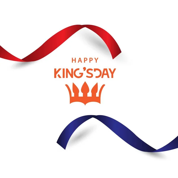 Happy King's Day vector sjabloonontwerp illustratie — Stockvector