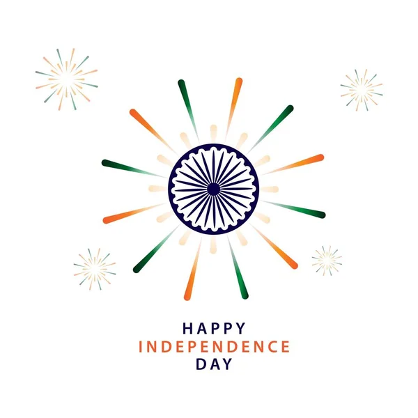 Felice India Independence Day Vector Template Design Illustrazione — Vettoriale Stock