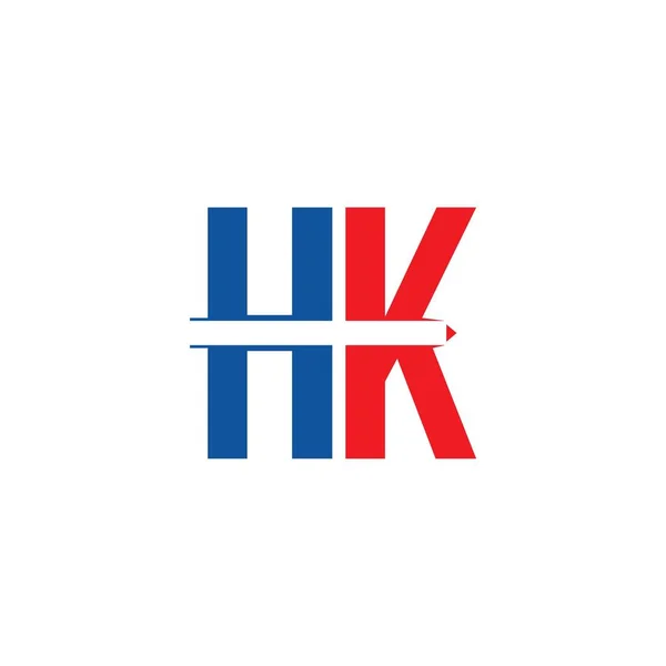 Illustrazione di progettazione del modello vettoriale logo HK — Vettoriale Stock