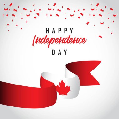 Happy Canada Bağımsız Gün Vektör Şablonu Tasarım İllüstrasyon