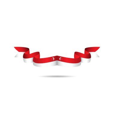 Singapur Şerit Bayrak Vektör Şablonu Tasarım İllüstrasyon