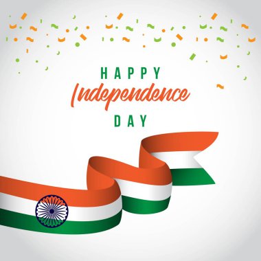 Happy India Bağımsız Gün Vektör Şablontasarım İllüstrasyon