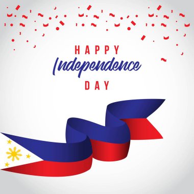 Mutlu Filipinler Bağımsız Gün Vektör Şablontasarım İllüstrasyon