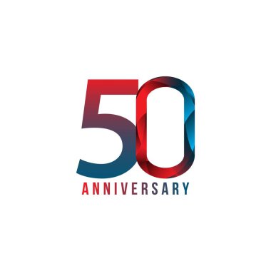 50 Yıl Yıldönümü Vektör Şablonu Tasarım İllüstrasyonu