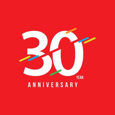30 Yıl Yıldönümü Vektör Şablon Tasarımı Çizimi
