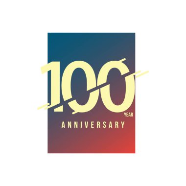 100 Yıl Yıldönümü Vektör Şablonu Tasarımı Çizimi