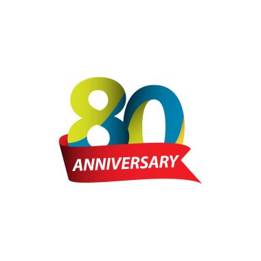 Seksen Yıl Yıldönümü Vektör Şablonu Tasarım Çizimi