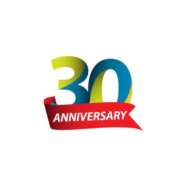 30 Yıl Yıldönümü Vektör Şablon Tasarımı Çizimi