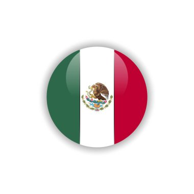 Düğme Meksika Bayrak Vektör Şablonu Tasarımı