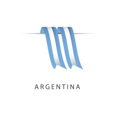 Arjantin Şerit Bayrak Vektör Şablonu Tasarım İllüstrasyon