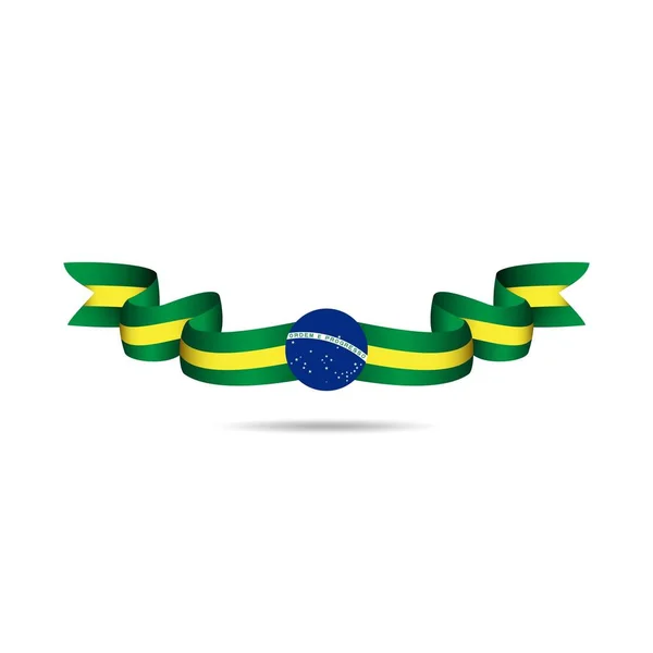 Brasil Ribbon Flag Vector Template Design Illustration — Vetor de Stock