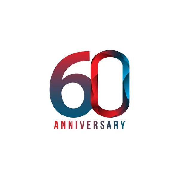 60 Aniversario Vector Plantilla Diseño Ilustración — Vector de stock