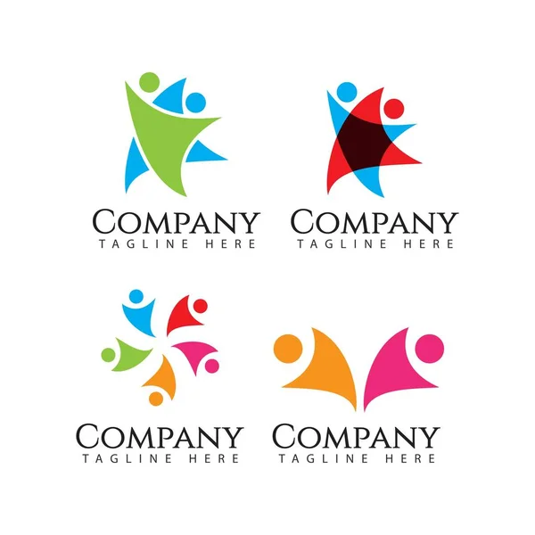 Ανθρώπινο λογότυπο εταιρεία διανυσματικό πρότυπο σχεδίαση εικόνα — Διανυσματικό Αρχείο