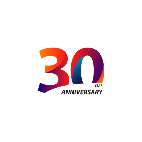 30 주년 Vector Template Design Illustration — 스톡 벡터