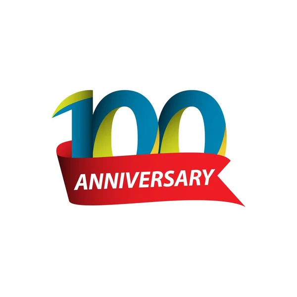 100 Anos Anniversary Vector Template Design Ilustração —  Vetores de Stock