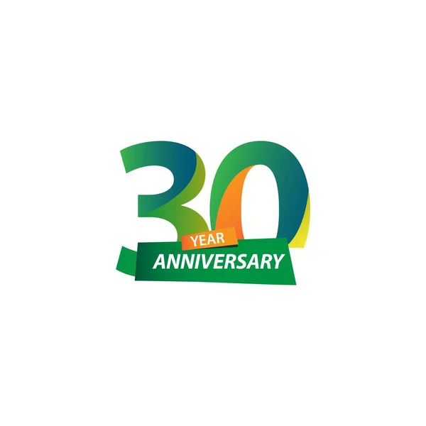 30 Year Anniversary Vector Template Design Illustration — Stock Vector