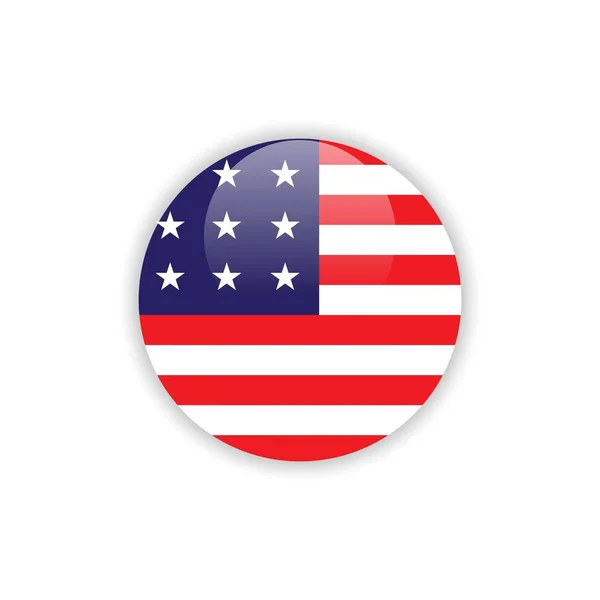 Projeto do modelo do vetor da bandeira dos EUA do botão — Vetor de Stock