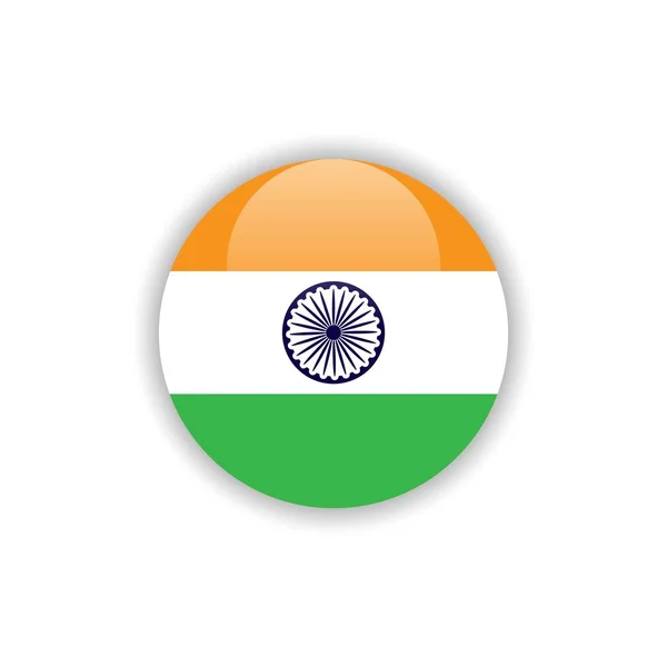 Schaltfläche Indien Flagge Vektor Vorlage Design — Stockvektor