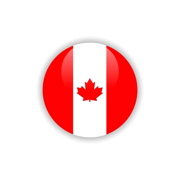 Botón Canadá Bandera Vector Plantilla Diseño — Vector de stock
