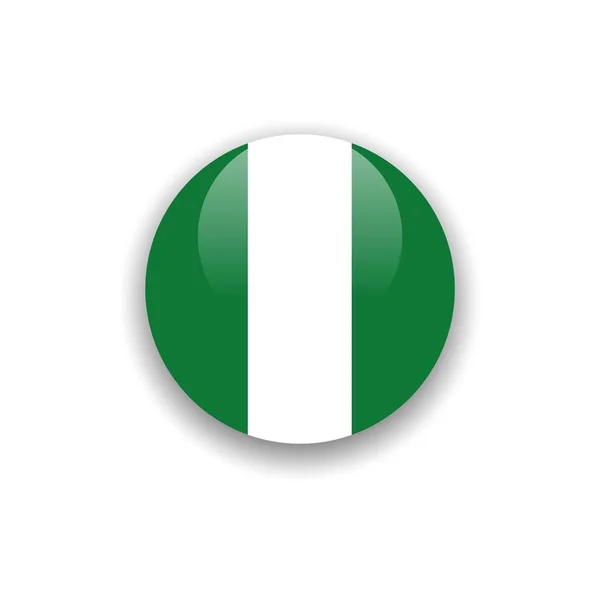 Botón Nigeria bandera Vector plantilla de diseño — Vector de stock