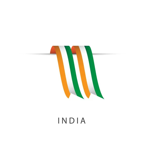 Índia Ribbon Flag Vector Template Design Ilustração —  Vetores de Stock