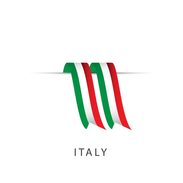 Itália Ribbon Flag Vector Template Design Ilustração — Vetor de Stock