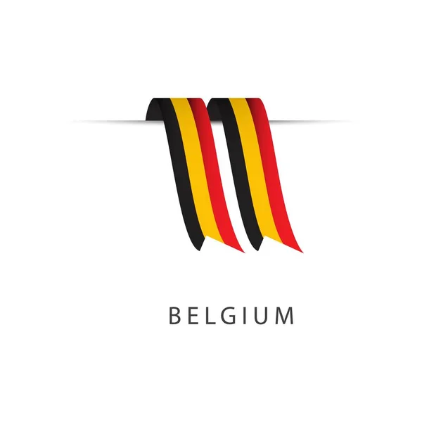Belçika Şerit Bayrak Vektör Şablonu Tasarım İllüstrasyon — Stok Vektör