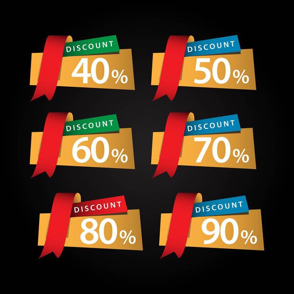 Ribbon Sale Vector Template Design Illustration