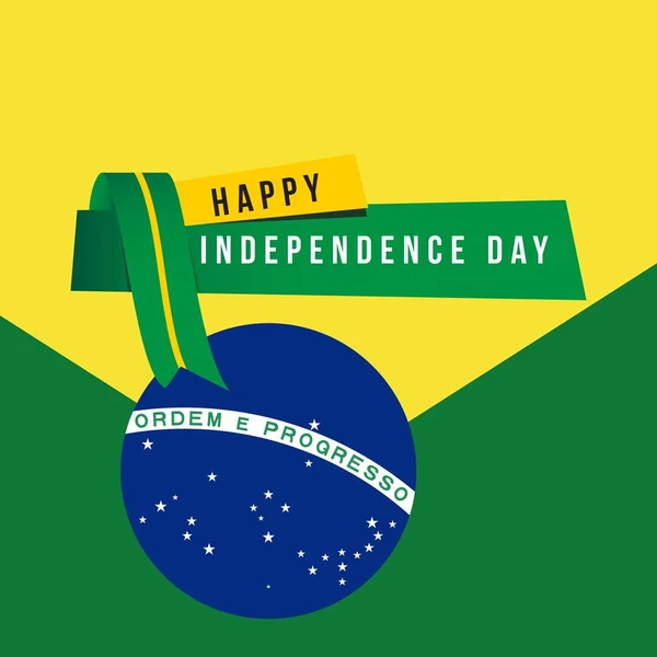 Feliz Brasil Día Independiente Vector Plantilla Diseño Ilustración — Vector de stock