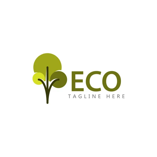 Eco Logo Vector Plantilla Diseño Ilustración — Vector de stock