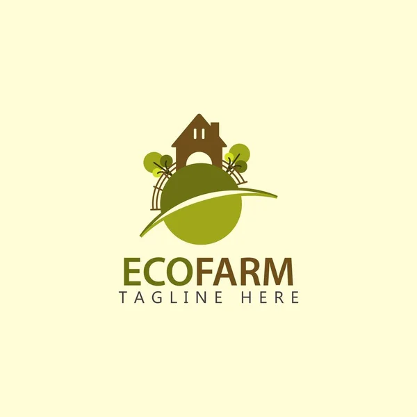 Eco Farm Logo Vector Template Design Ilustração —  Vetores de Stock